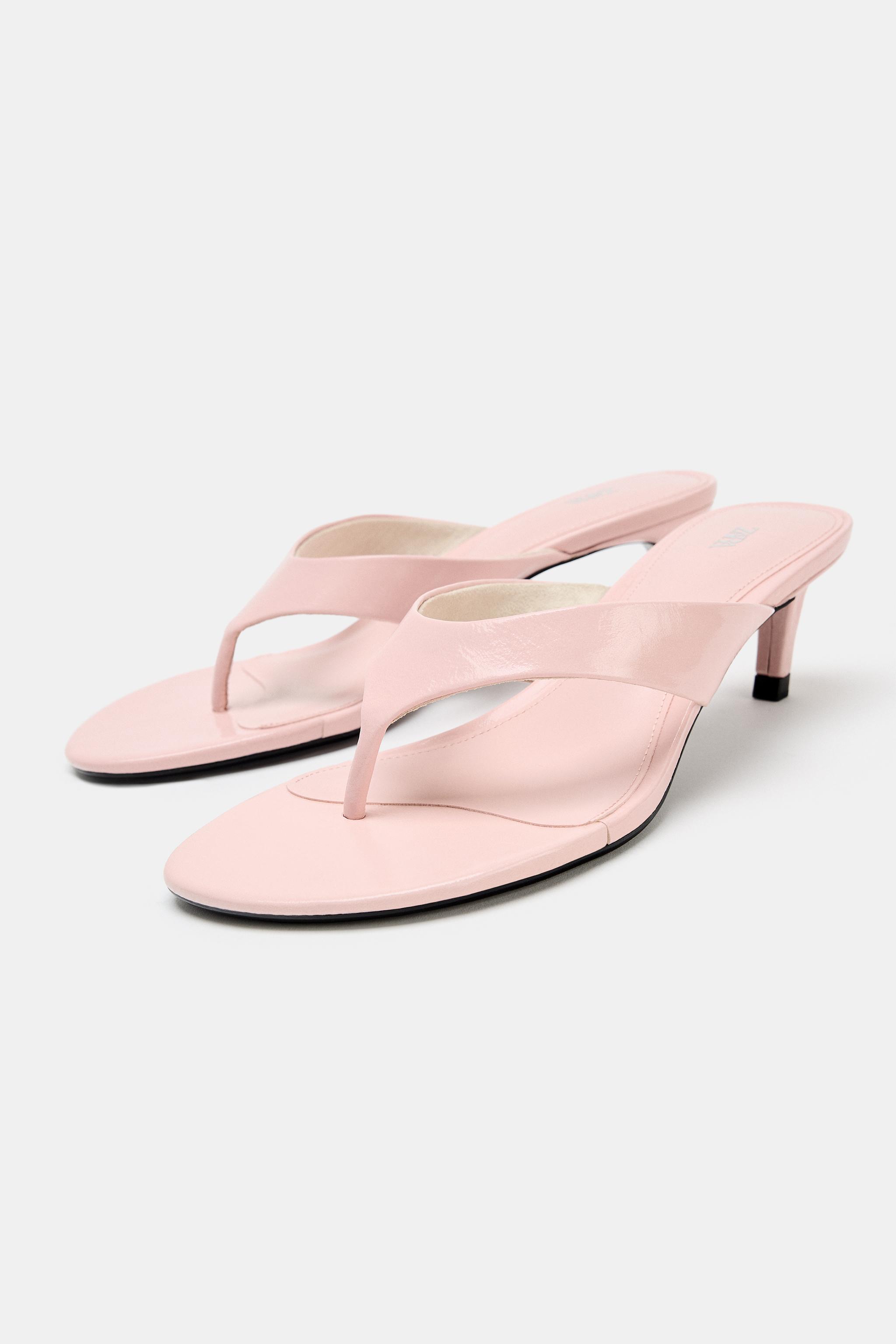 SANDALES À TALONS EN CUIR